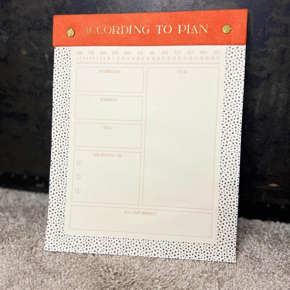 Anthropologie According To Plan Daily Planner Schedule Goals Desk Calendar